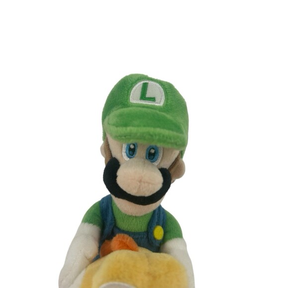Luigi Riding Yoshi Stuffed Plush 8” Sanei Little Buddy Fast Shipping - Picture 7 of 11